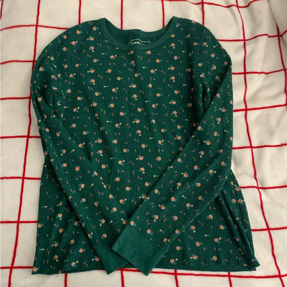 Green Floral Long Sleeve